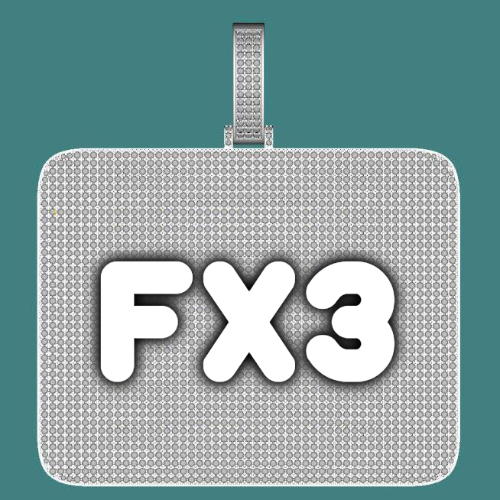 CUSTOM LETTER NECKLACE 3D BIG SQUARE