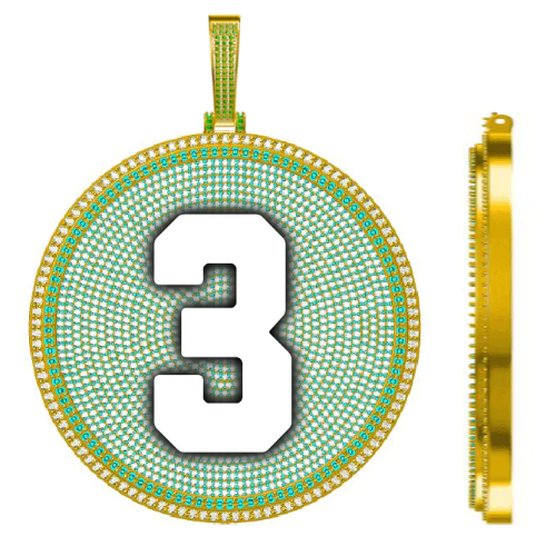 CUSTOM LETTER NECKLACE 3D BIG DISC