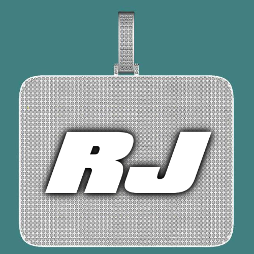 CUSTOM LETTER NECKLACE 3D BIG SQUARE