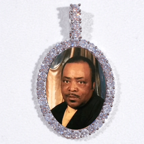 Large 3D Oval Custom Picture Pendant