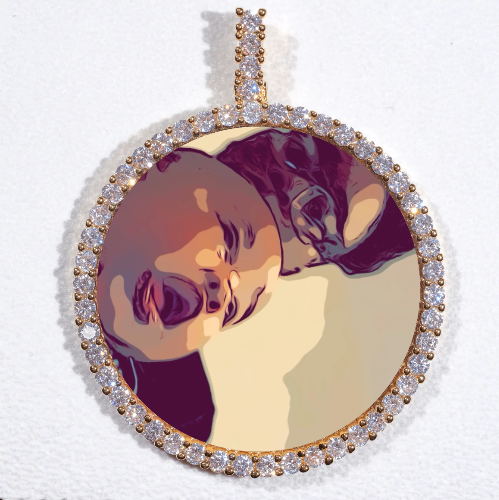 LARGE 3D CIRCLE CUSTOM PICTURE PENDANT
