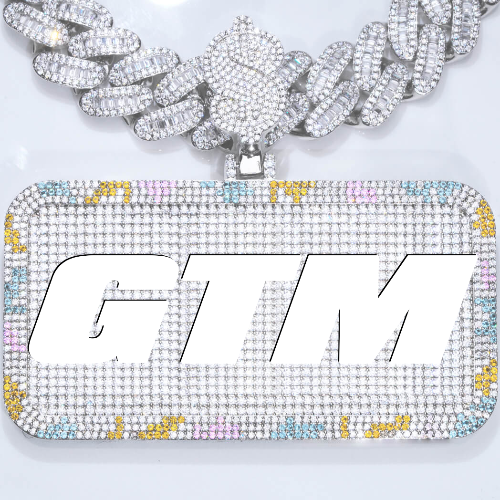 CUSTOM LETTER NECKLACE 3D COLORFUL SQUARE