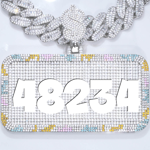 CUSTOM LETTER NECKLACE 3D COLORFUL SQUARE