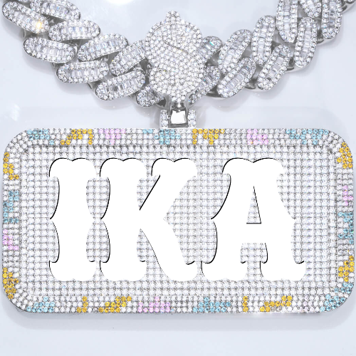 CUSTOM LETTER NECKLACE 3D COLORFUL SQUARE