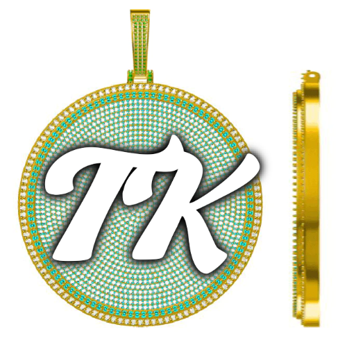CUSTOM LETTER NECKLACE 3D BIG DISC