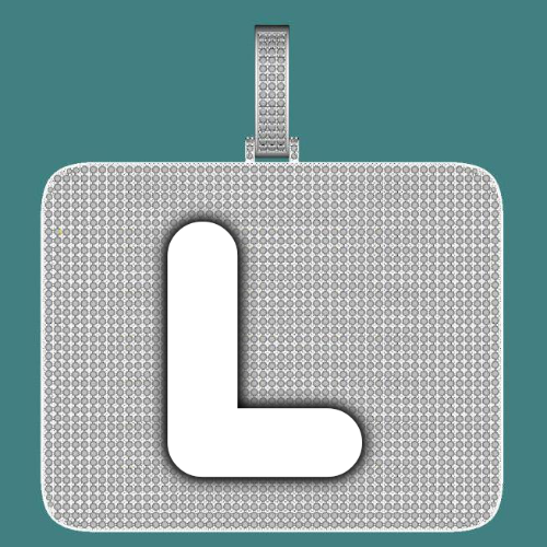 CUSTOM LETTER NECKLACE 3D BIG SQUARE