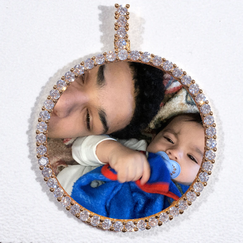 LARGE 3D CIRCLE CUSTOM PICTURE PENDANT