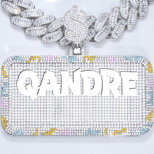 CUSTOM LETTER NECKLACE 3D COLORFUL SQUARE