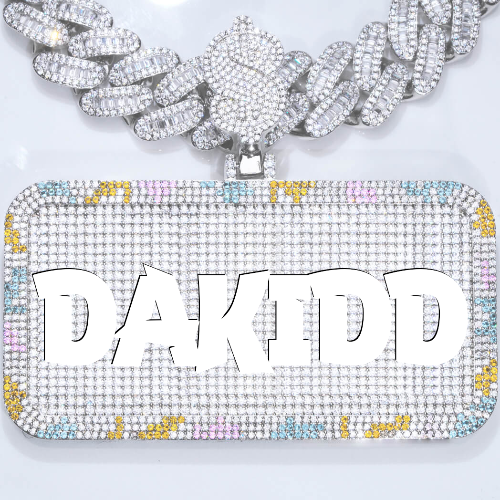 CUSTOM LETTER NECKLACE 3D COLORFUL SQUARE