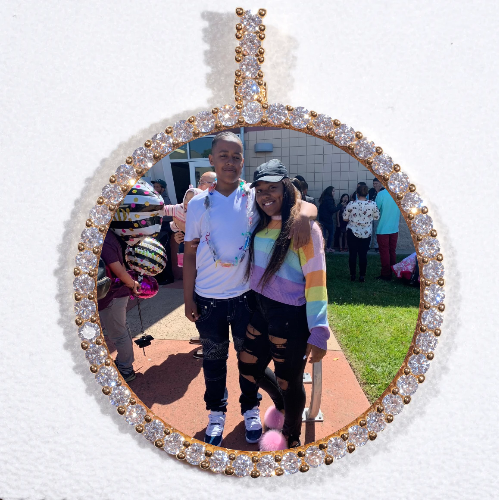 LARGE 3D CIRCLE CUSTOM PICTURE PENDANT