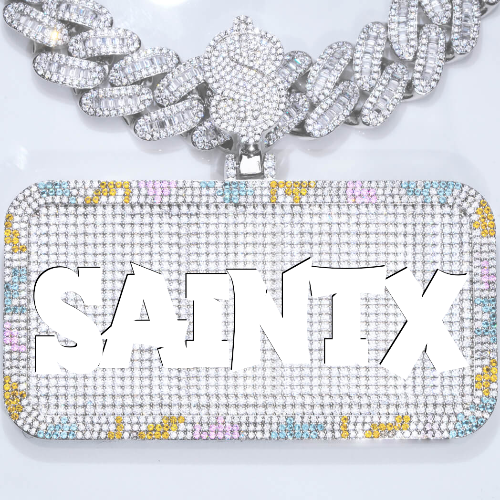 CUSTOM LETTER NECKLACE 3D COLORFUL SQUARE