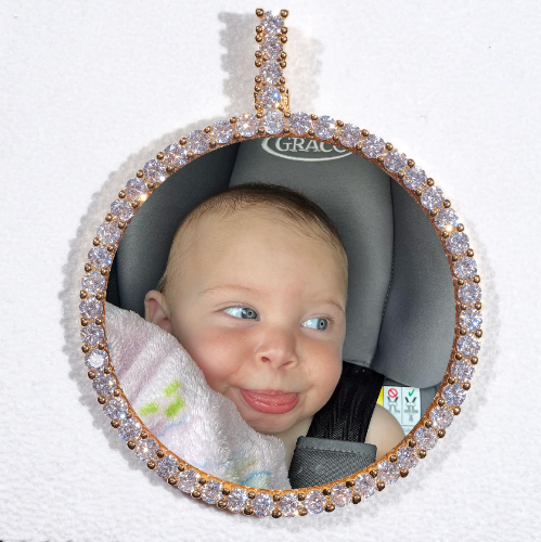 LARGE 3D CIRCLE CUSTOM PICTURE PENDANT
