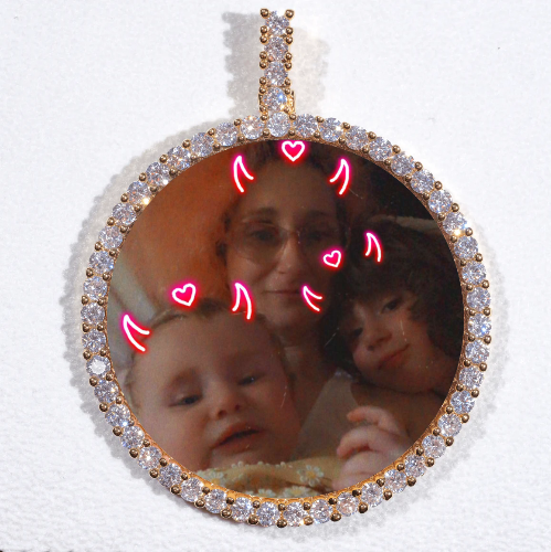 LARGE 3D CIRCLE CUSTOM PICTURE PENDANT