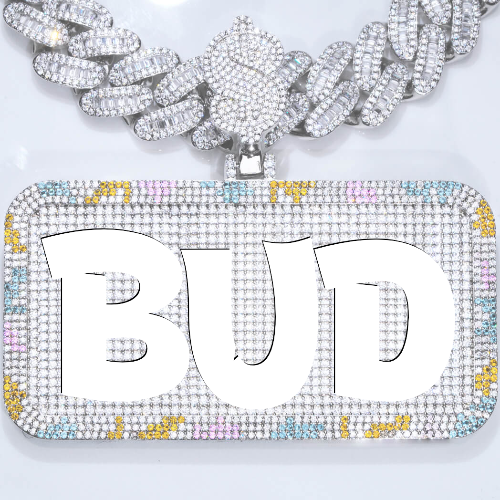 CUSTOM LETTER NECKLACE 3D COLORFUL SQUARE