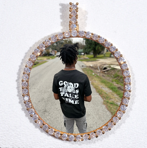 LARGE 3D CIRCLE CUSTOM PICTURE PENDANT