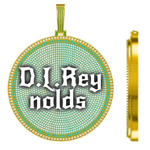 CUSTOM LETTER NECKLACE 3D BIG DISC