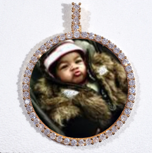 LARGE 3D CIRCLE CUSTOM PICTURE PENDANT