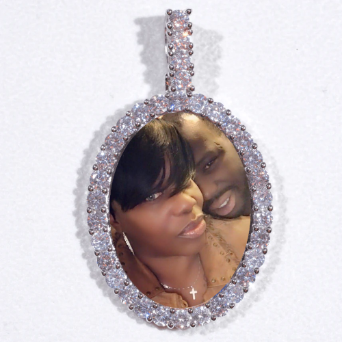 Large 3D Oval Custom Picture Pendant