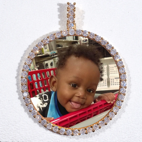 LARGE 3D CIRCLE CUSTOM PICTURE PENDANT