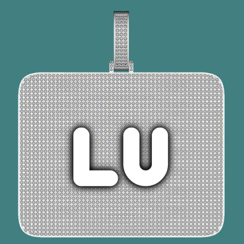 CUSTOM LETTER NECKLACE 3D BIG SQUARE