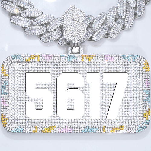 CUSTOM LETTER NECKLACE 3D COLORFUL SQUARE