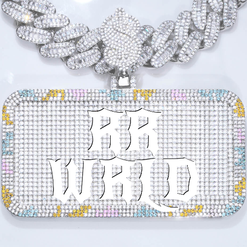CUSTOM LETTER NECKLACE 3D COLORFUL SQUARE