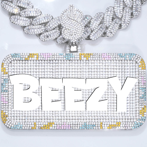 CUSTOM LETTER NECKLACE 3D COLORFUL SQUARE