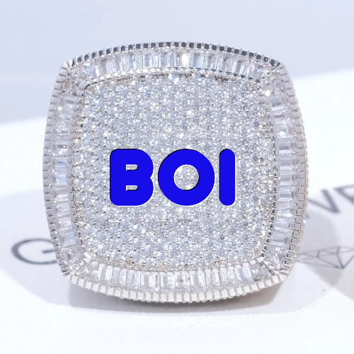 CUSTOM LETTER 3D ICED RING