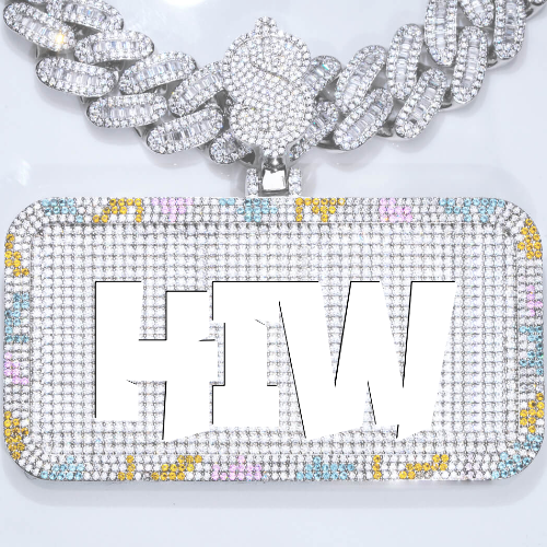 CUSTOM LETTER NECKLACE 3D COLORFUL SQUARE