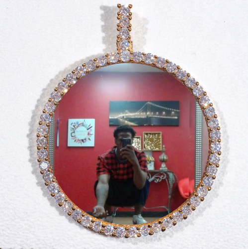 LARGE 3D CIRCLE CUSTOM PICTURE PENDANT