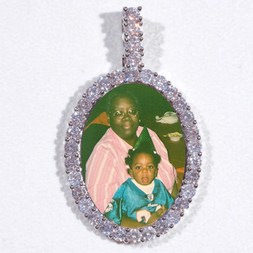 Large 3D Oval Custom Picture Pendant