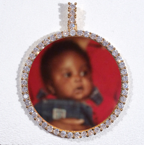 LARGE 3D CIRCLE CUSTOM PICTURE PENDANT