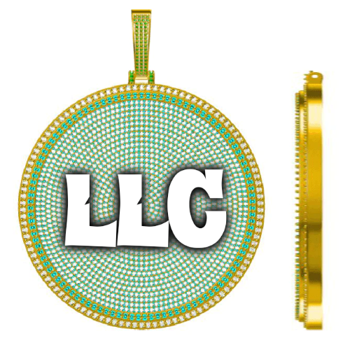 CUSTOM LETTER NECKLACE 3D BIG DISC