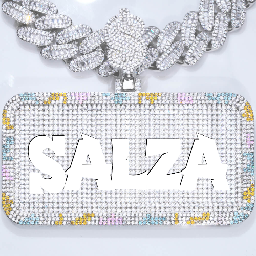 CUSTOM LETTER NECKLACE 3D COLORFUL SQUARE