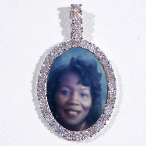 Large 3D Oval Custom Picture Pendant