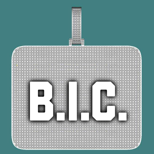 CUSTOM LETTER NECKLACE 3D BIG SQUARE