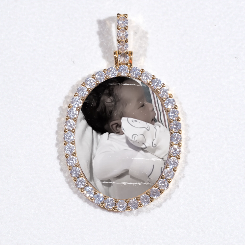 3D Oval Custom Picture Pendant