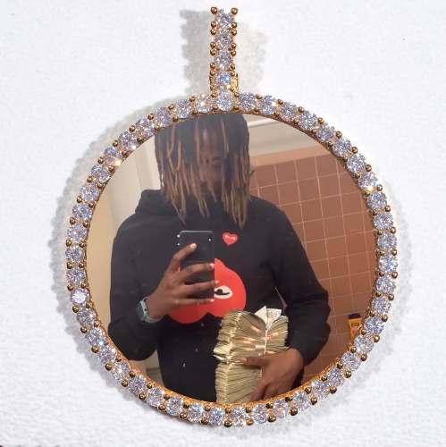 LARGE 3D CIRCLE CUSTOM PICTURE PENDANT