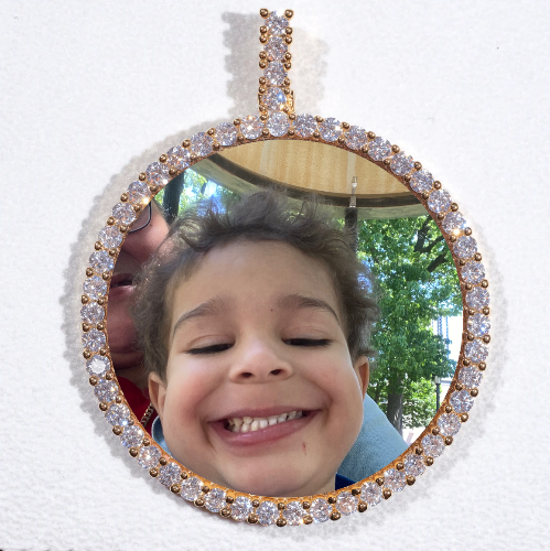 LARGE 3D CIRCLE CUSTOM PICTURE PENDANT