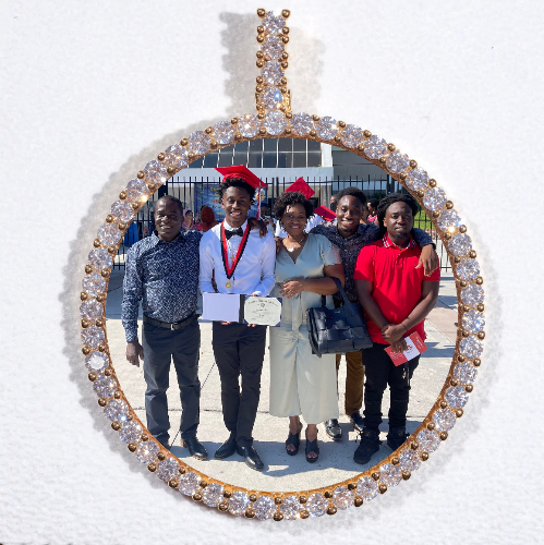 LARGE 3D CIRCLE CUSTOM PICTURE PENDANT