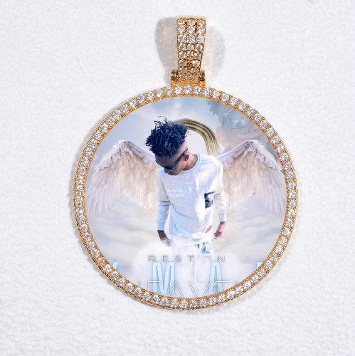 MEDIUM 3D CIRCLE CUSTOM PICTURE PENDANT