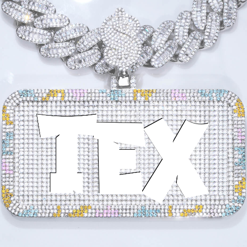 CUSTOM LETTER NECKLACE 3D COLORFUL SQUARE