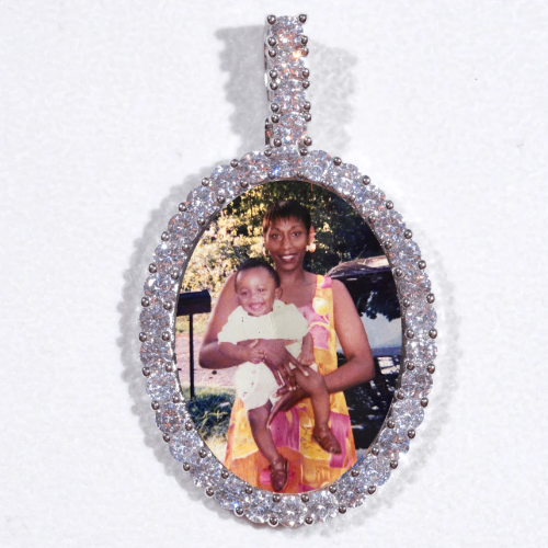 Large 3D Oval Custom Picture Pendant