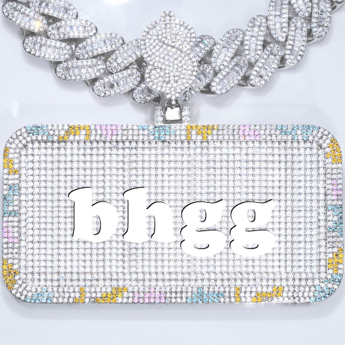 CUSTOM LETTER NECKLACE 3D COLORFUL SQUARE