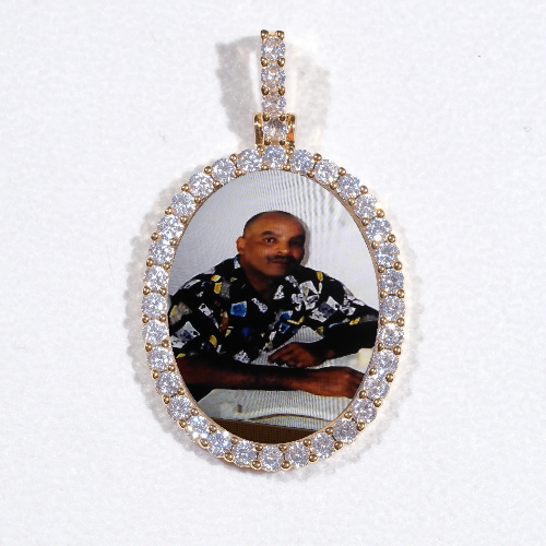 3D Oval Custom Picture Pendant