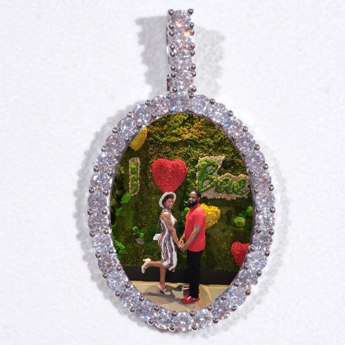 Large 3D Oval Custom Picture Pendant