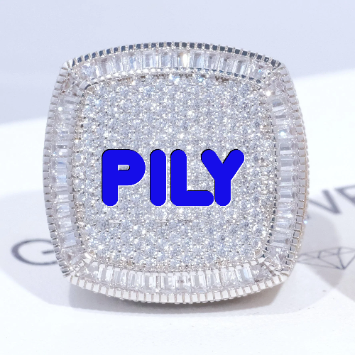 CUSTOM LETTER 3D ICED RING