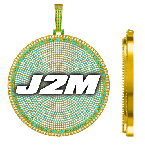 CUSTOM LETTER NECKLACE 3D BIG DISC