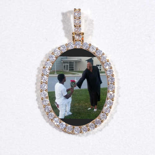 3D Oval Custom Picture Pendant