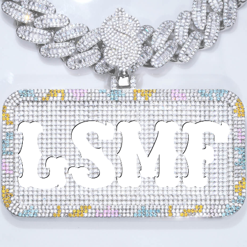 CUSTOM LETTER NECKLACE 3D COLORFUL SQUARE